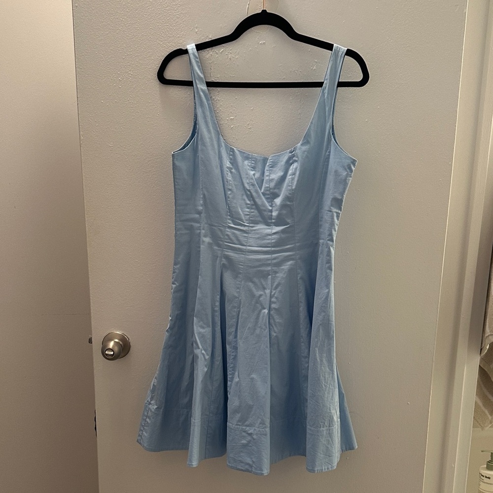 STAUD Wells Mini Light Blue Dress